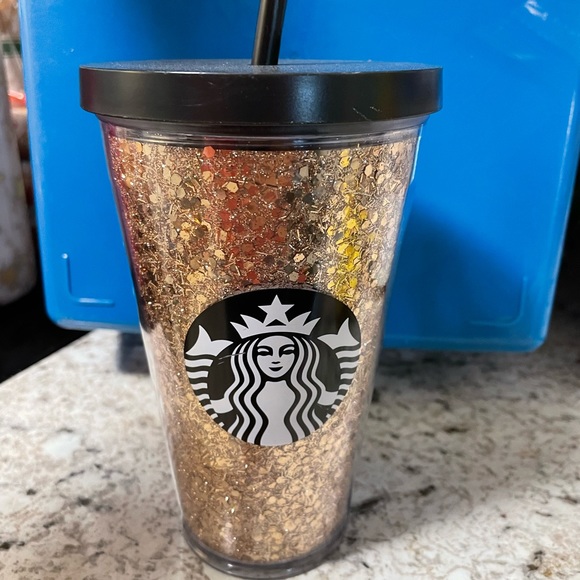 Grande gold glitter Starbucks cup